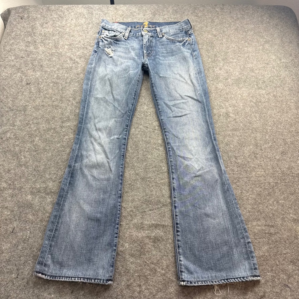 7 For All Mankind Women's Light Wash Flared Jeans